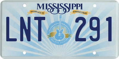 MS license plate LNT291
