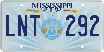 MS license plate LNT292