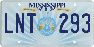 MS license plate LNT293