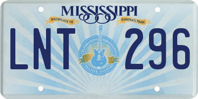 MS license plate LNT296