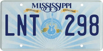 MS license plate LNT298