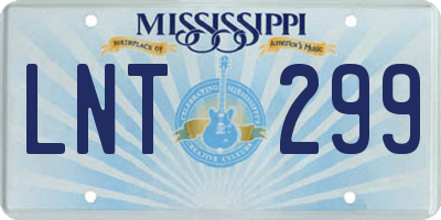 MS license plate LNT299