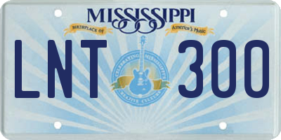 MS license plate LNT300