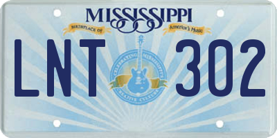 MS license plate LNT302