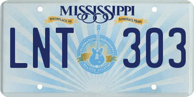 MS license plate LNT303