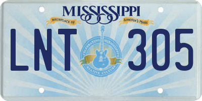 MS license plate LNT305