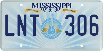 MS license plate LNT306