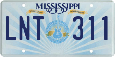 MS license plate LNT311