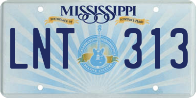 MS license plate LNT313