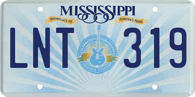 MS license plate LNT319