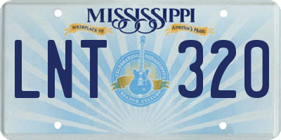 MS license plate LNT320