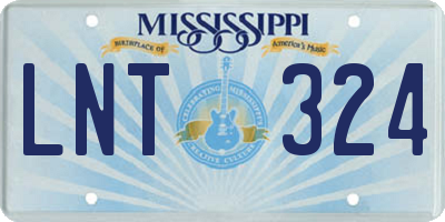MS license plate LNT324