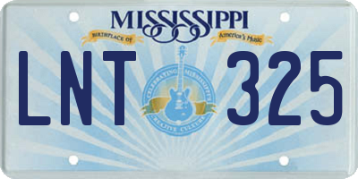 MS license plate LNT325