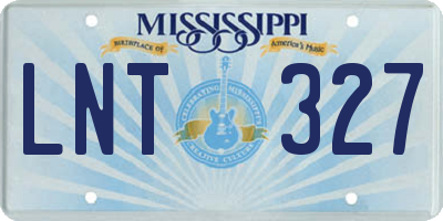 MS license plate LNT327