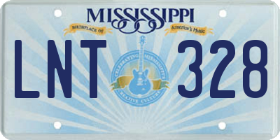 MS license plate LNT328