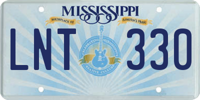 MS license plate LNT330
