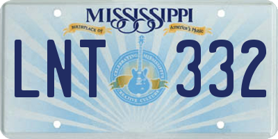 MS license plate LNT332