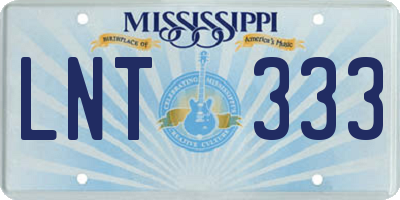 MS license plate LNT333