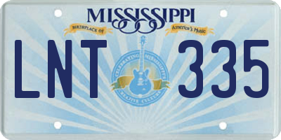 MS license plate LNT335