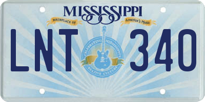 MS license plate LNT340