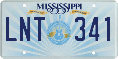 MS license plate LNT341