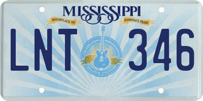 MS license plate LNT346
