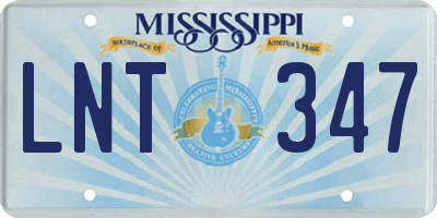 MS license plate LNT347