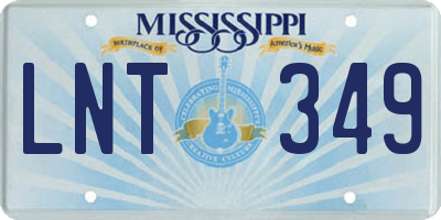 MS license plate LNT349