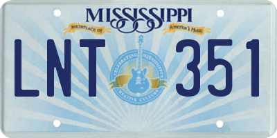 MS license plate LNT351