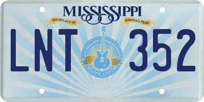 MS license plate LNT352