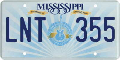 MS license plate LNT355
