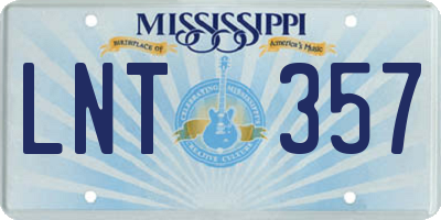 MS license plate LNT357