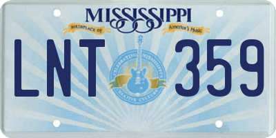 MS license plate LNT359