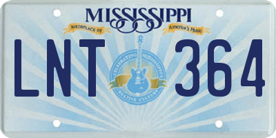 MS license plate LNT364