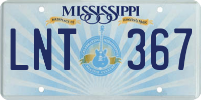 MS license plate LNT367