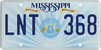 MS license plate LNT368