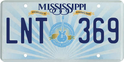 MS license plate LNT369