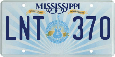 MS license plate LNT370