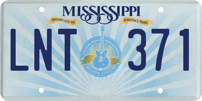 MS license plate LNT371