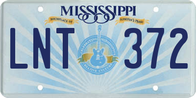 MS license plate LNT372