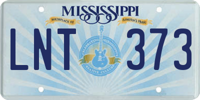 MS license plate LNT373