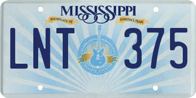 MS license plate LNT375