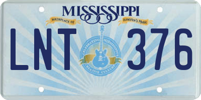 MS license plate LNT376