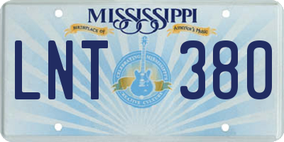 MS license plate LNT380