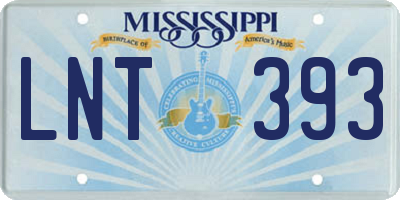 MS license plate LNT393