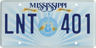MS license plate LNT401