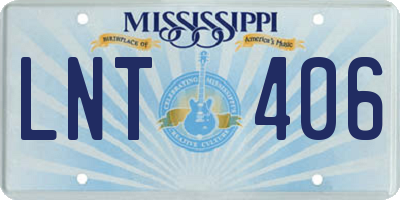 MS license plate LNT406