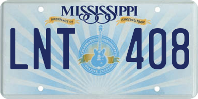 MS license plate LNT408