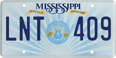 MS license plate LNT409
