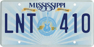 MS license plate LNT410